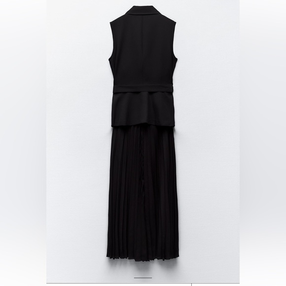 Zara Pleated Midi Dress Belted Dress size S - Picture 8 of 9
